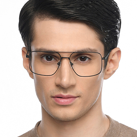 Vincent Chase Black Full Rim Square left side