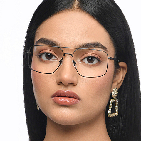 Vincent Chase Black Full Rim Square left side