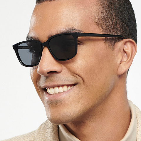Vincent Chase Polarized Black Full Rim Square left side