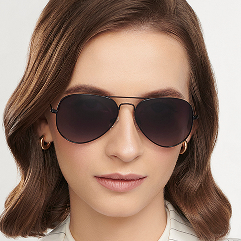 Vincent Chase Polarized Black Full Rim Aviator left side
