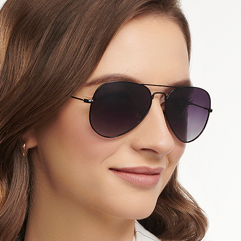 Vincent Chase Polarized Black Full Rim Aviator right side