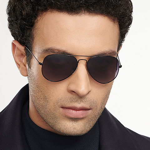 Vincent Chase Polarized Black Full Rim Aviator left side