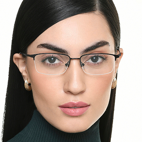Vincent Chase Online Black Half Rim Rectangle left side
