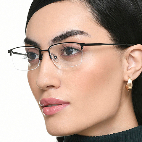 Vincent Chase Online Black Half Rim Rectangle right side