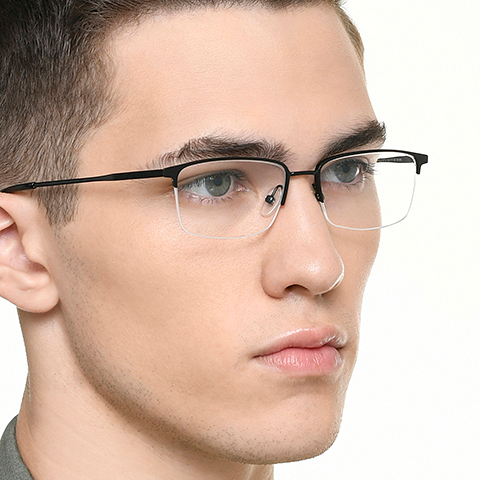 Vincent Chase Online Black Half Rim Rectangle right side