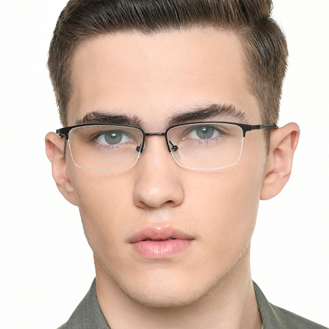 Vincent Chase Online Black Half Rim Rectangle left side