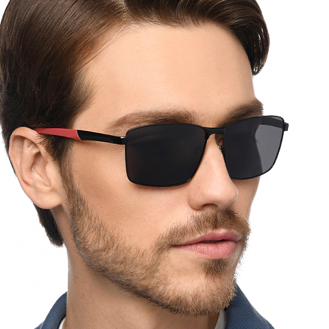 Vincent Chase Polarized Black Full Rim Rectangle left side