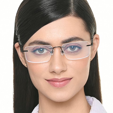 Vincent Chase Black Rimless Rectangle left side