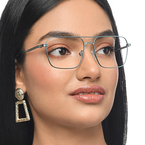 Vincent Chase Sky Blue Full Rim Square right side