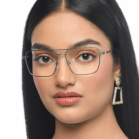 Vincent Chase Sky Blue Full Rim Square left side