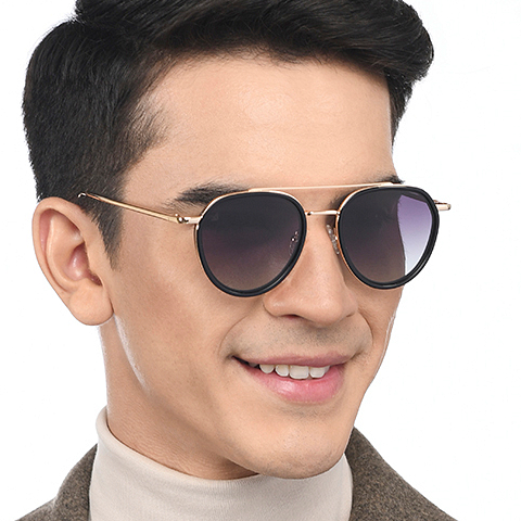 Vincent Chase Online Black Full Rim Aviator left side