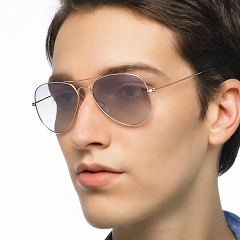 Vincent Chase Gold Full Rim Aviator left side