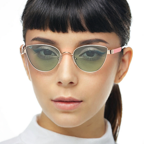 Vincent Chase Gold Full Rim Cat Eye left side