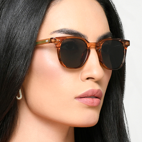 Vincent Chase Light Brown Full Rim Round left side