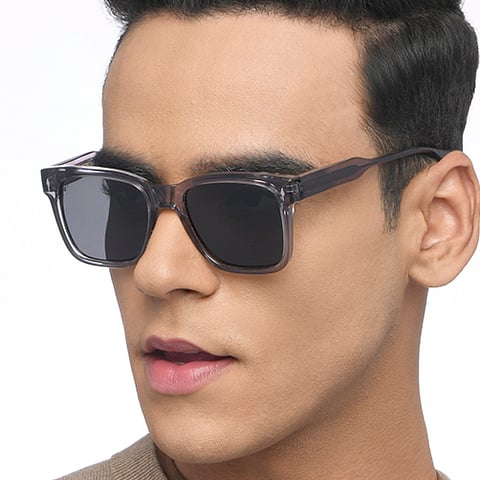Vincent Chase Polarized Gray Transparent Full Rim Square left side