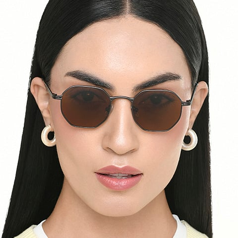 Vincent Chase Polarized Mid Gunmetal Full Rim Round left side