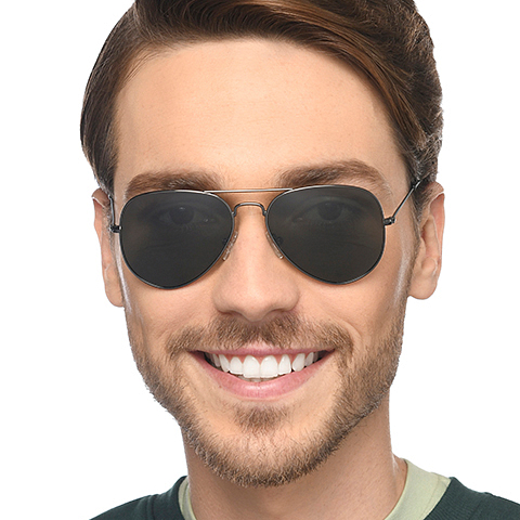 Vincent Chase Polarized Mid Gunmetal Full Rim Aviator left side