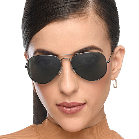 Vincent Chase Polarized Mid Gunmetal Full Rim Aviator left side
