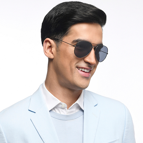 Vincent Chase Online Mid Gunmetal Full Rim Aviator left side