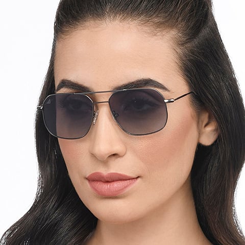 Vincent Chase Polarized Mid Gunmetal Full Rim Rectangle left side