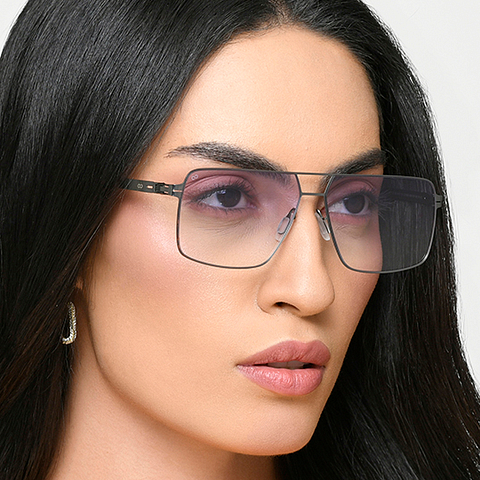 Vincent Chase Online Mid Gunmetal Full Rim Rectangle left side