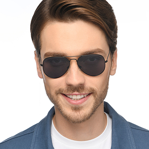 Vincent Chase Polarized Black Full Rim Aviator left side