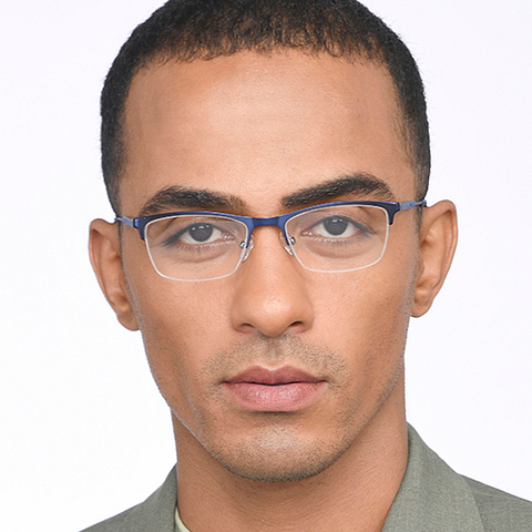 Vincent Chase Sky Blue Half Rim Rectangle left side