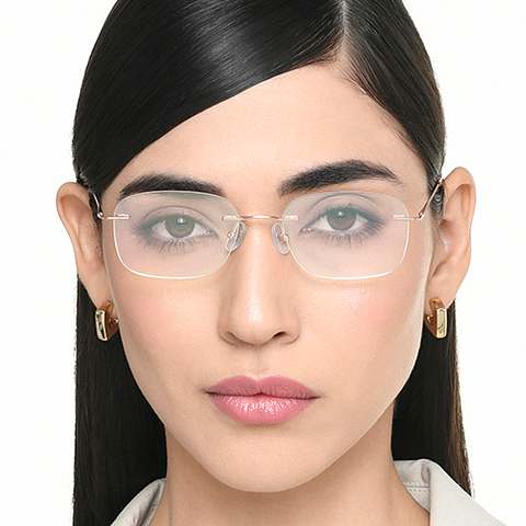 Vincent Chase Online Rose Gold Rimless Rectangle right side