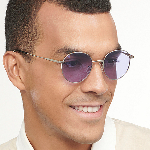 モビズ☆ Buy Gold Grey Full Rim Round Vincent Chase Polarized The