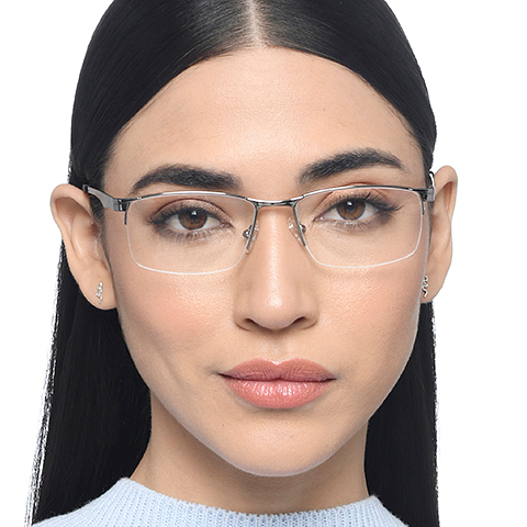 Vincent Chase Silver Half Rim Rectangle right side