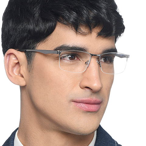 Vincent Chase Silver Half Rim Rectangle left side