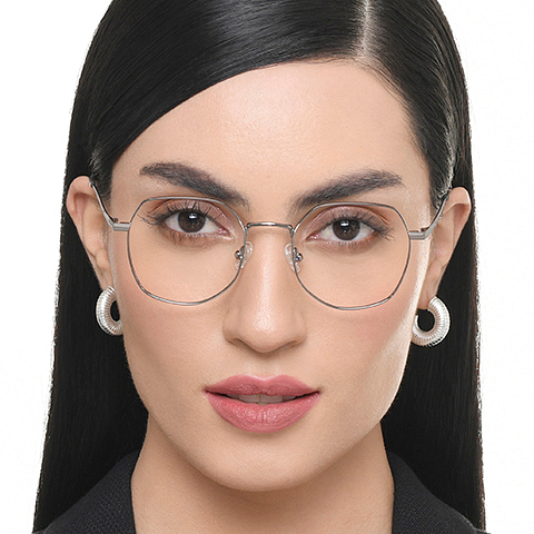 Vincent Chase Online Silver Full Rim Geometric left side