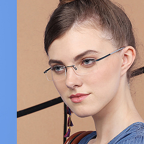 Lenskart Air Online Black Rimless Rectangle right side