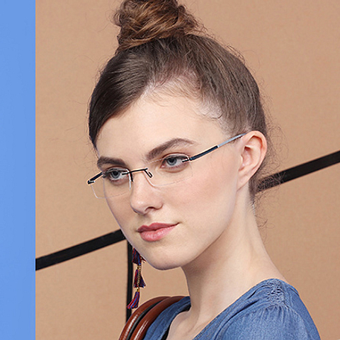 Lenskart Air Online Black Rimless Rectangle left side