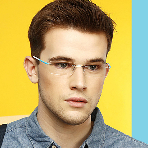 Lenskart Air Online Silver Rimless Rectangle left side Lenskart Air Online Silver Rimless Rectangle left side