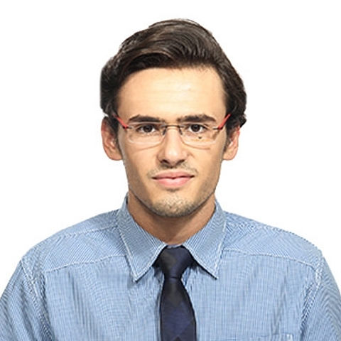 Lenskart Air Online Black Rimless Rectangle left side