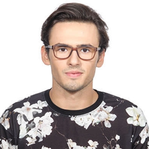 Lenskart Air Online Brown Transparent Full Rim Rectangle left side Lenskart Air Online Brown Transparent Full Rim Rectangle left side