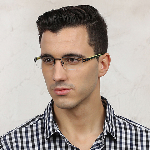 Lenskart Air Online Black Half Rim Rectangle left side Lenskart Air Online Black Half Rim Rectangle left side