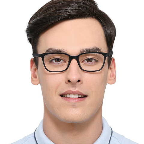 Lenskart BLU Screen Glasses Blue Block Zero Power Screen Glasses: Blue Transparent Full Rim Rectangle Lenskart Blu VC E11813-C2 right side