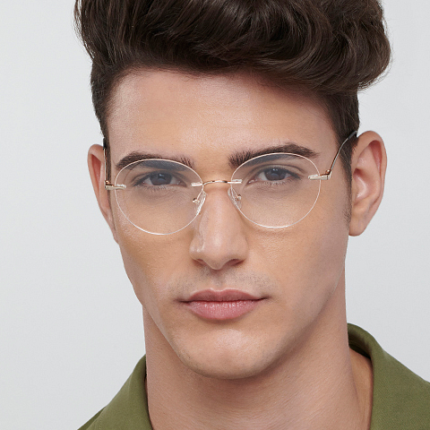 Vincent Chase Online Gold Rimless Round right side