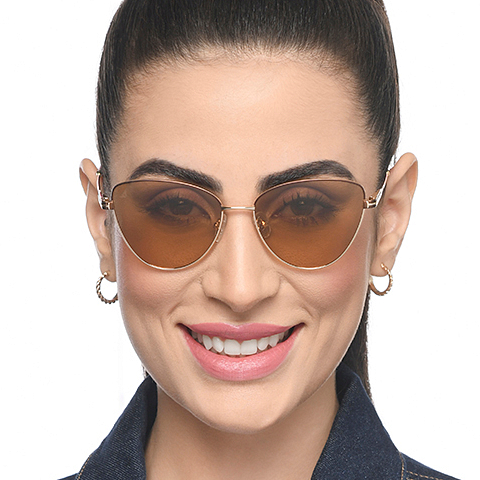 Vincent Chase Polarized Gold Full Rim Cat Eye left side