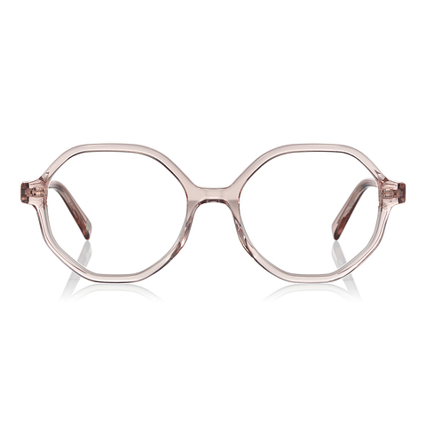 +NICHE Pink Transparent Full Rim Polygon left side