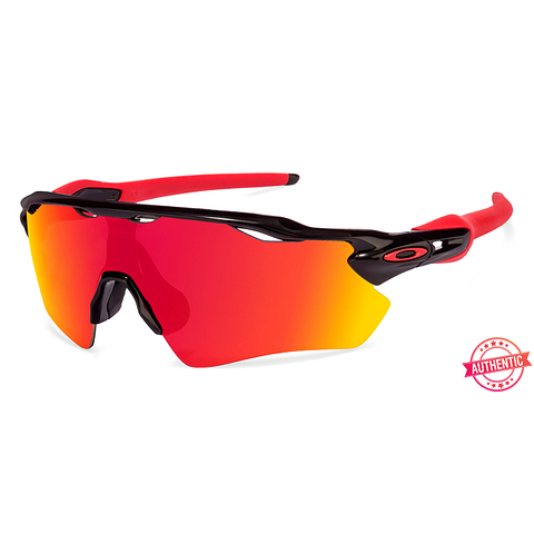black and red oakley sunglasses