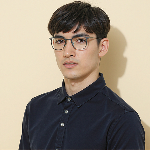 OWNDAYS Black Full Rim Square right side