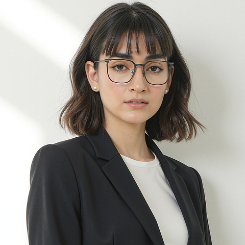 OWNDAYS Black Full Rim Square right side