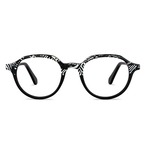 OJOS Black Full Rim Round left side