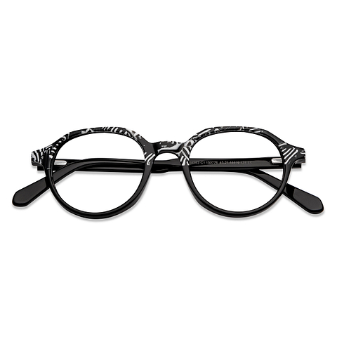 OJOS Black Full Rim Round left side