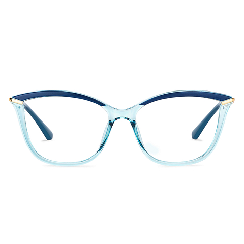 OJOS Sky Blue Full Rim Cat Eye left side
