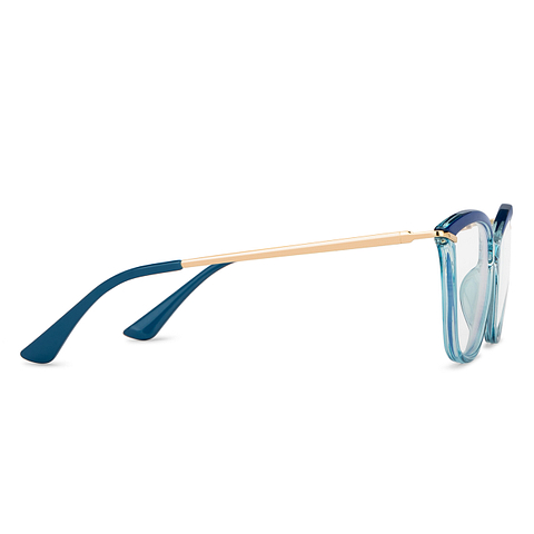 OJOS Sky Blue Full Rim Cat Eye left side
