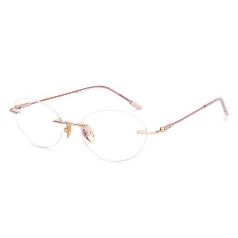 Buy Gold Rimless Oval Owndays Titanium OD E50088 Eyeglasses at
